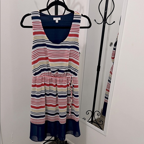Charming Charlie Multicolor Striped Sleeveless Dress - Picture 1 of 6